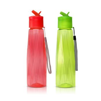 Diamond Sipper Cap Kids Bottle 600ml (0.6L) - Set of 2 | Spill-Free, Safe, Durable Water Bottles for Active Kids