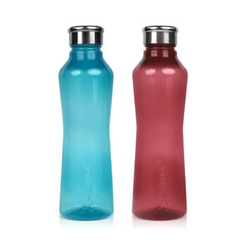 PP Amor Steel Cap Plastic Bottle 1000ml (1L) Pack of 2 | Leak-Proof, Durable, BPA-Free Hydration Solution for Active Lifestyles